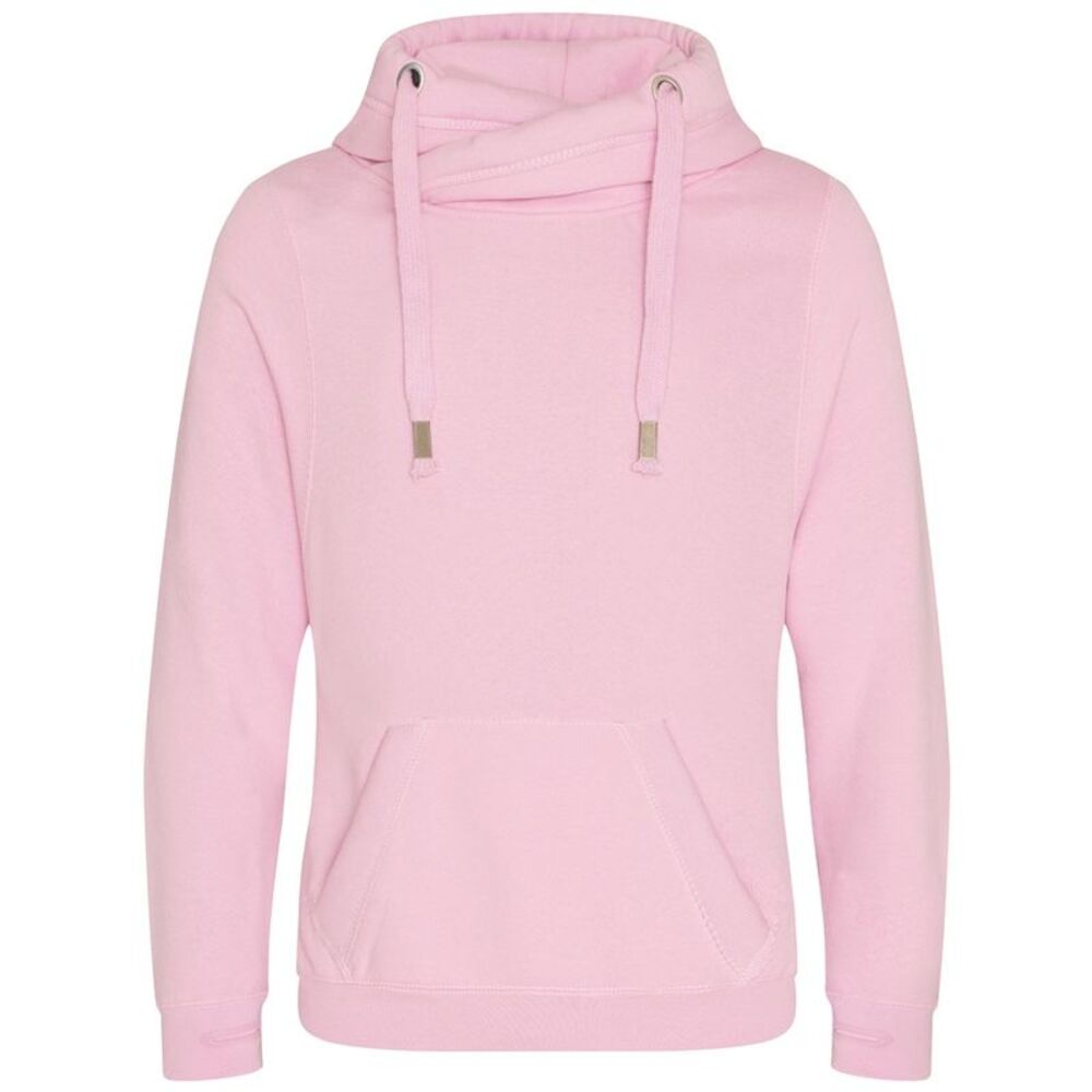 Awdis Unisex Adult Cross Neck Hoodie / Baby Pink